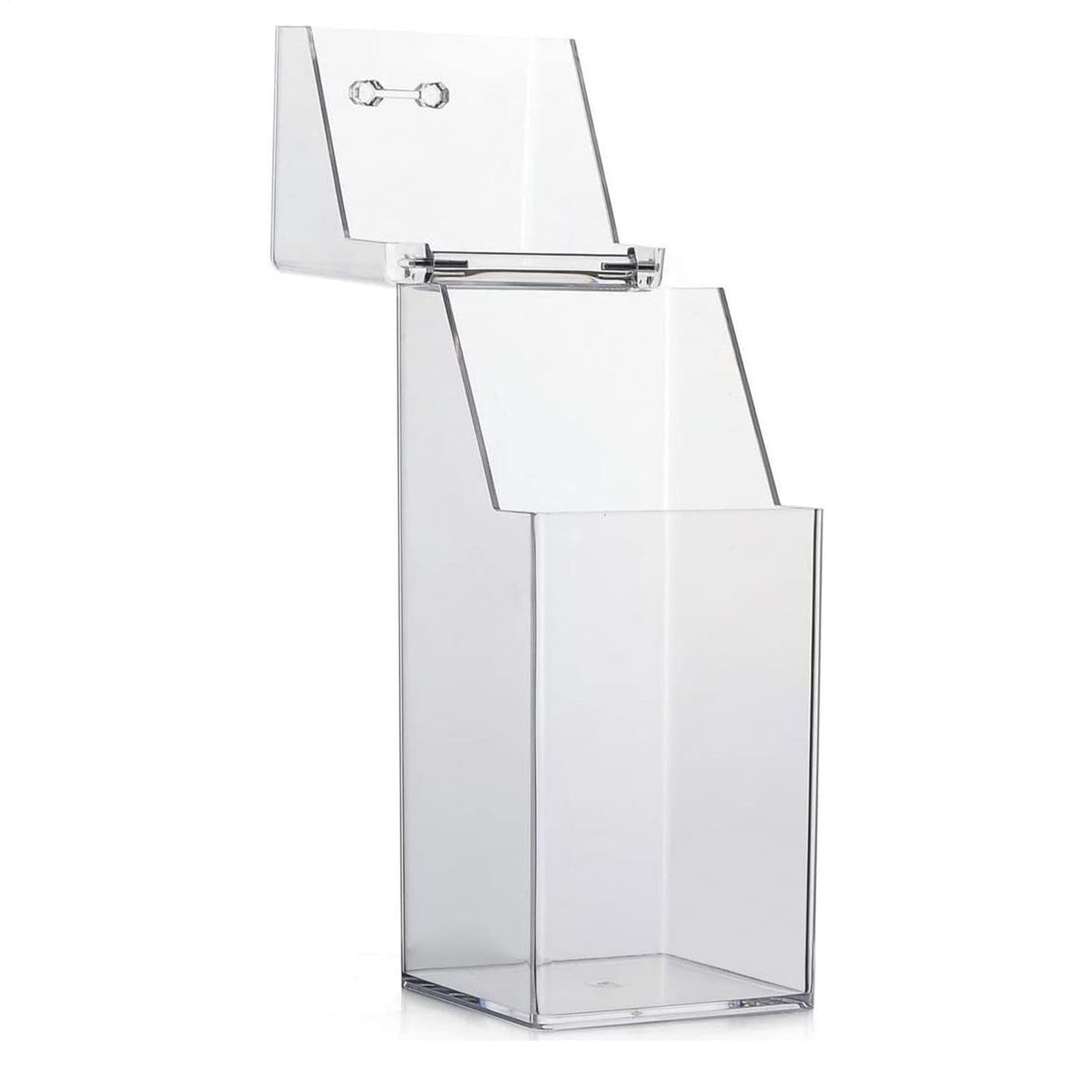 Makeup Brush Holder - Clear Acrylic Brushes Container med lock | kapacitet kosmetisk arrangör | Stylish Vanity Container för ögonbrynspennor, eyeliner, toalettbord, sovrum, skrivbord u