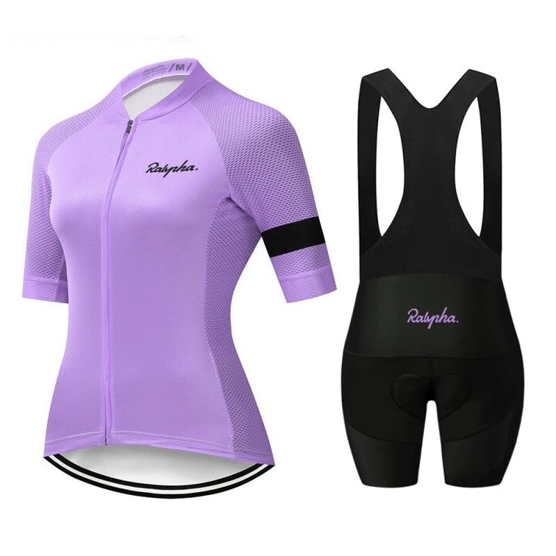 Womens Summer Short-Sleeve Cycling Jersey Set, Breathable