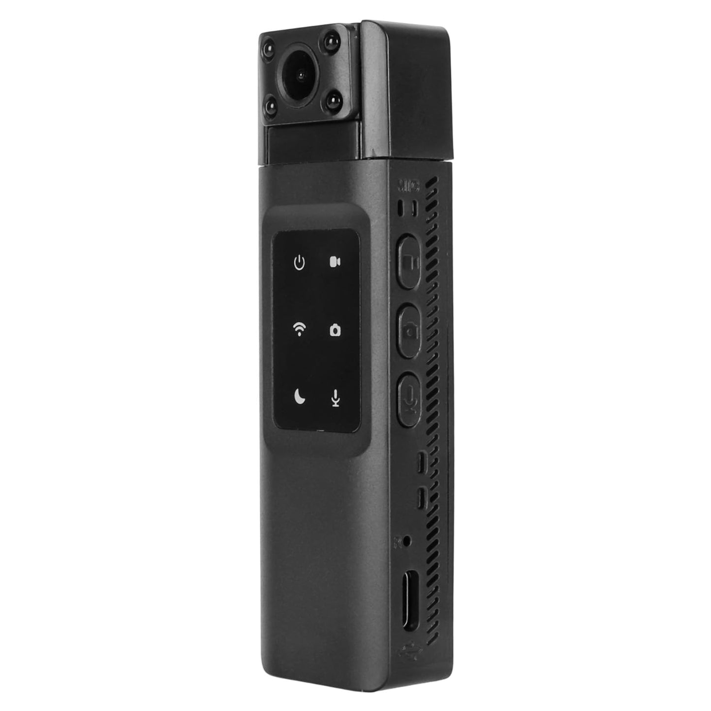 WiFi Small Body Camera, 1080P Police Body Cam med 180° Roterbar Lins, Säkerhetsvideo Kompaktkamera med IR Night Vision för Resor, Förare, Delivery Man, Föreläsning