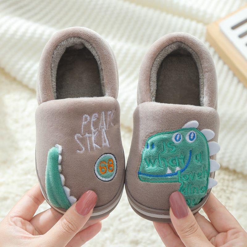 Children's Cotton Slippers Boys Winter Bag Root And Velvet