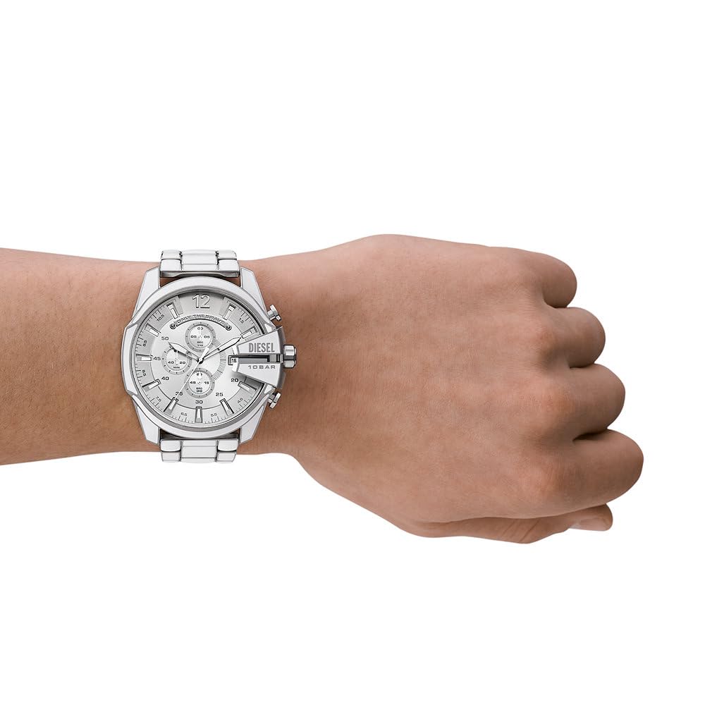 Diesel Mega Chief-klocka för män, Chronograph-urverk med armband i rostfritt stål