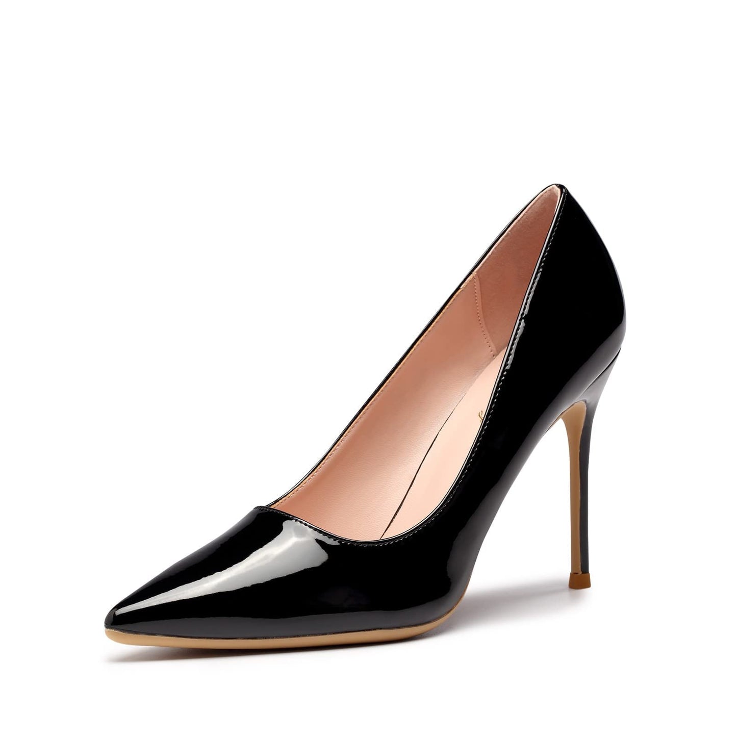 Zhabtuc kvinnor högklackade skor spetsig stängd tå slip on stilettos 10 cm fest bal bröllop klackade skor