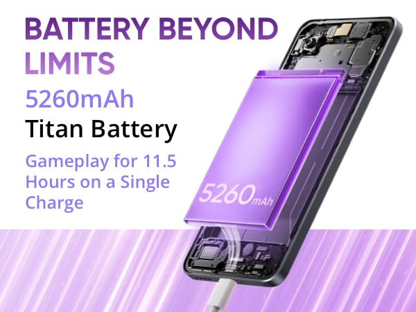 realme 14T smartphone 5g, 8+256 GB, 5260 mAh batteri, dimensity 6300 chipsats, IP69-vattentät, 50 MP-kamera, 120 Hz skärm med ögonvänlig effekt, lila, Amazon exklusiv (utan adapter)