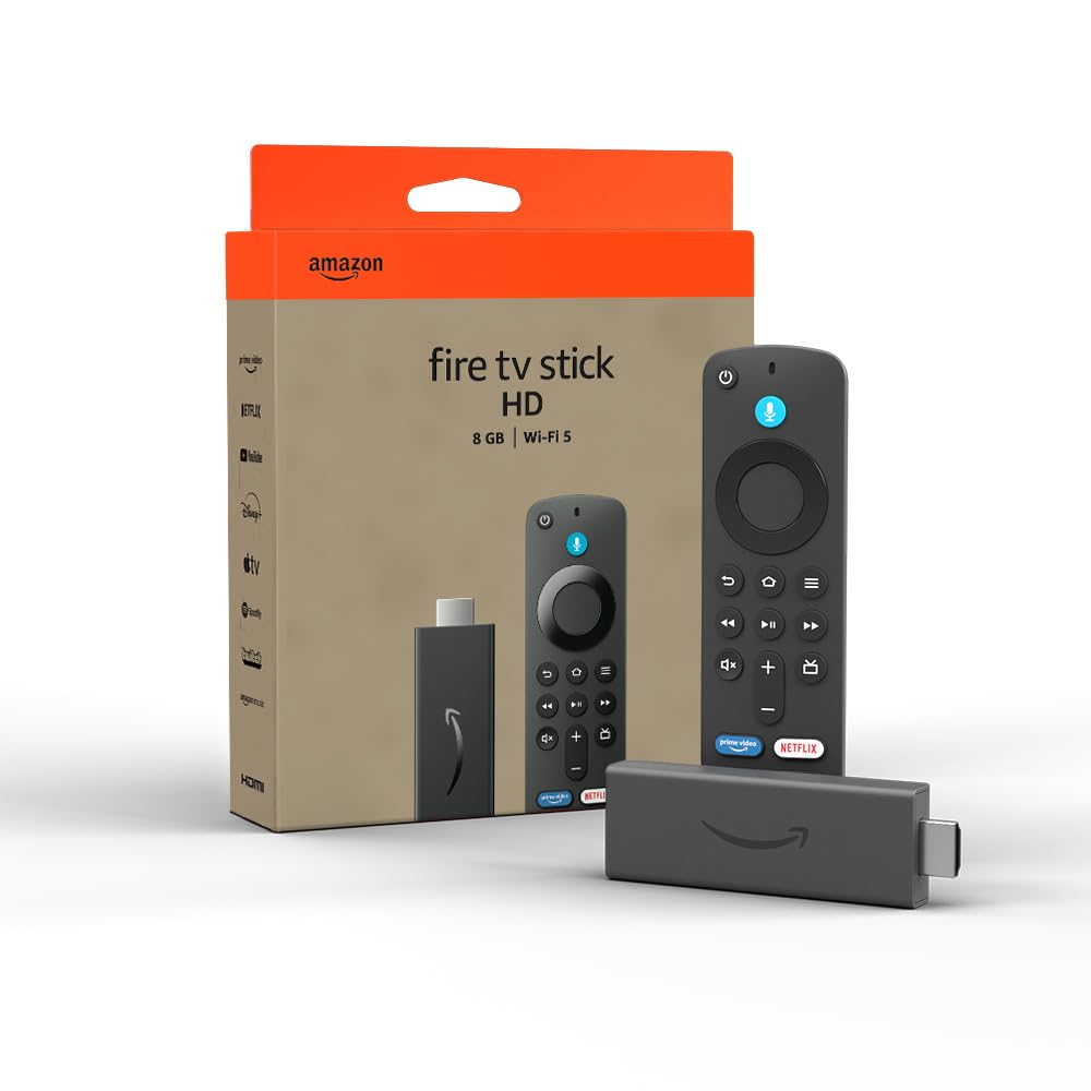 Amazon Fire TV Stick HD, gratis och direktsänd TV, Alexa Voice Remote, smart home-kontroller, HD-streaming (internationell version)