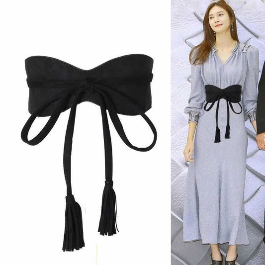 Girdle Tassels Bandage Fashion Waistband Slimming All-match Decorative Belt Dress Wide Belt