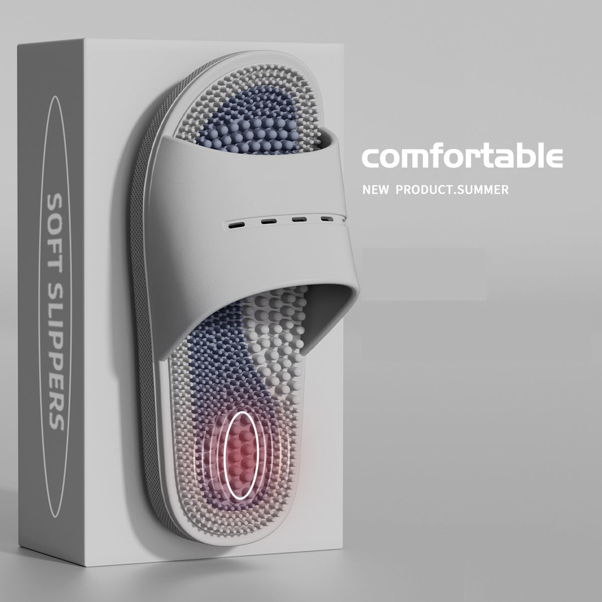 Massage Slippers For Men Summer Indoor Home And Bathroom Use Foot Acupressure Slippers With Non-slip Soles For Men