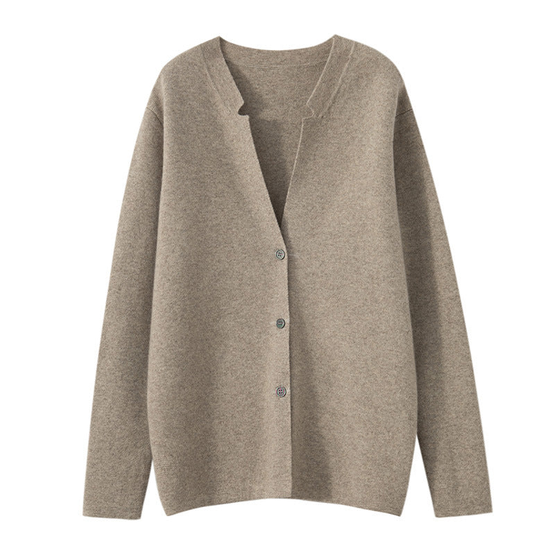 Wool Cardigan Men's Stand Collar Solid Color