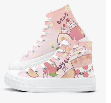 Japanese Women's High Top Two-dimensional Canvas Shoes