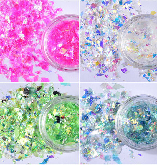 nail art colorful shell paper 12 colors