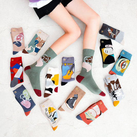 Retro Mid tube socks street art skateboard socks