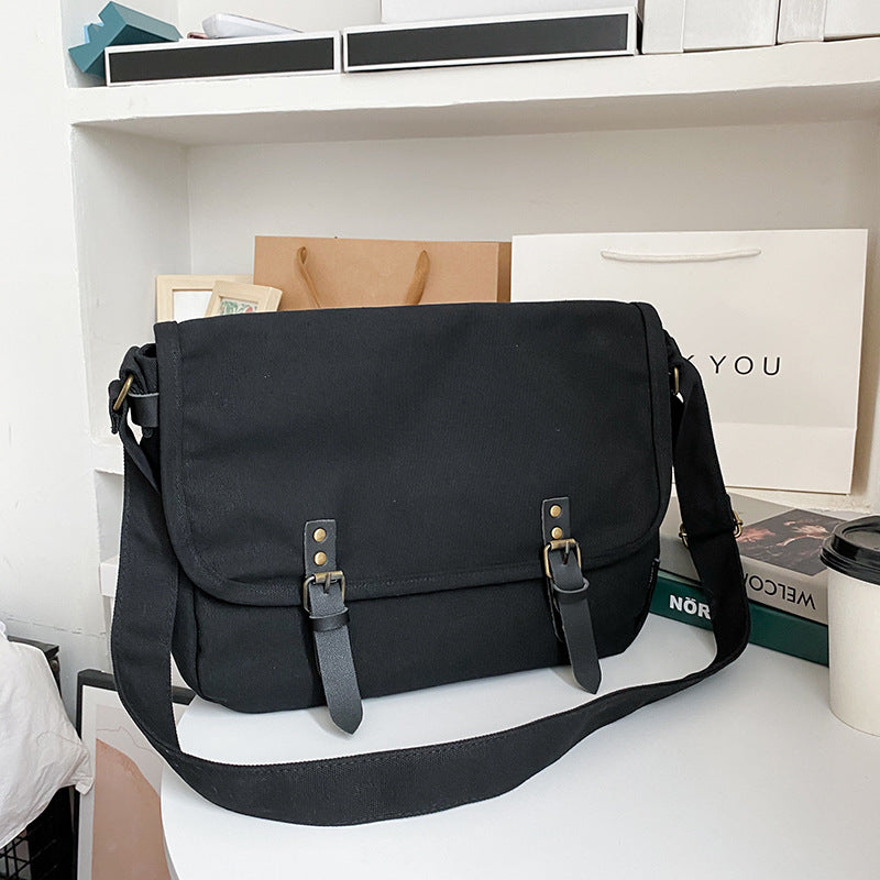 Tooling Messenger Bag Retro Flip Canvas Schoolbag