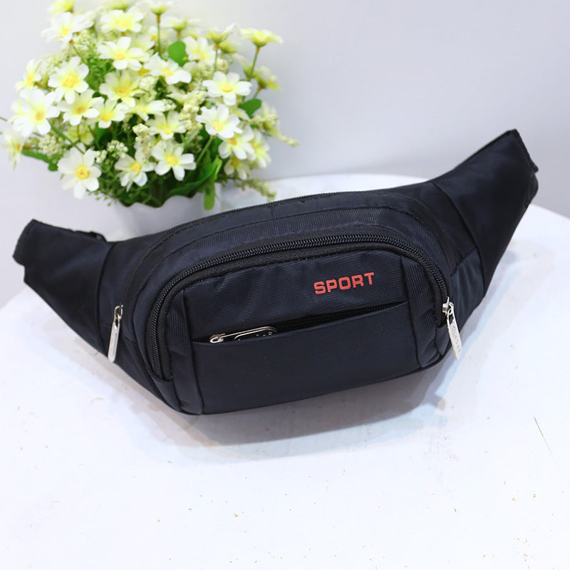 Multi-layer nylon cloth pockets Outdoor leisure sports hiking camping large-capacity chest bag purse