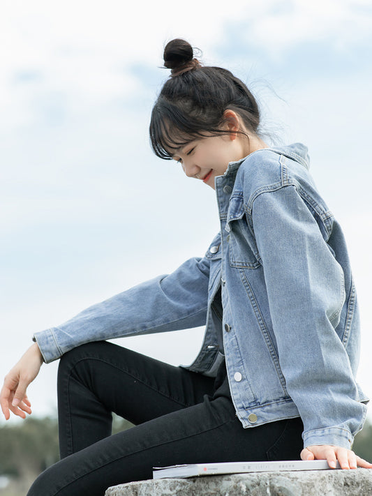 Women's Spring Retro Hong Kong Style Denim Jacket