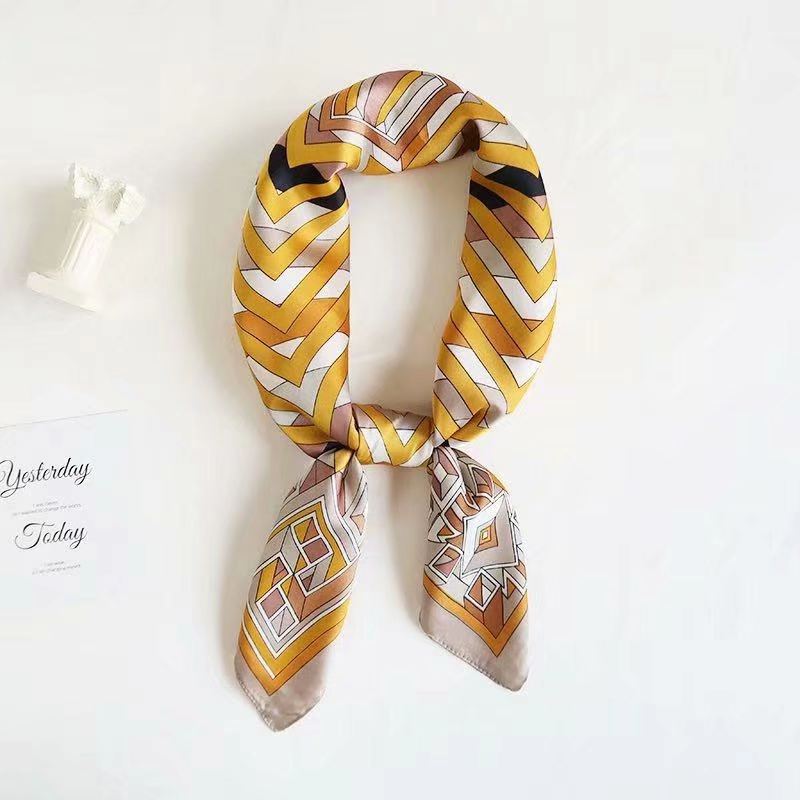 Four Seasons New Printing Decoration Ethnic Flowers Wild Tie Hair Small Square Scarf