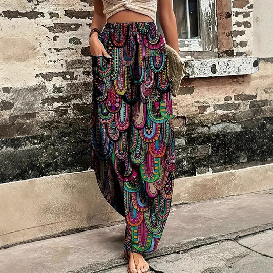 Women's Holiday Casual Full-body Printed Loose Lantern Pants