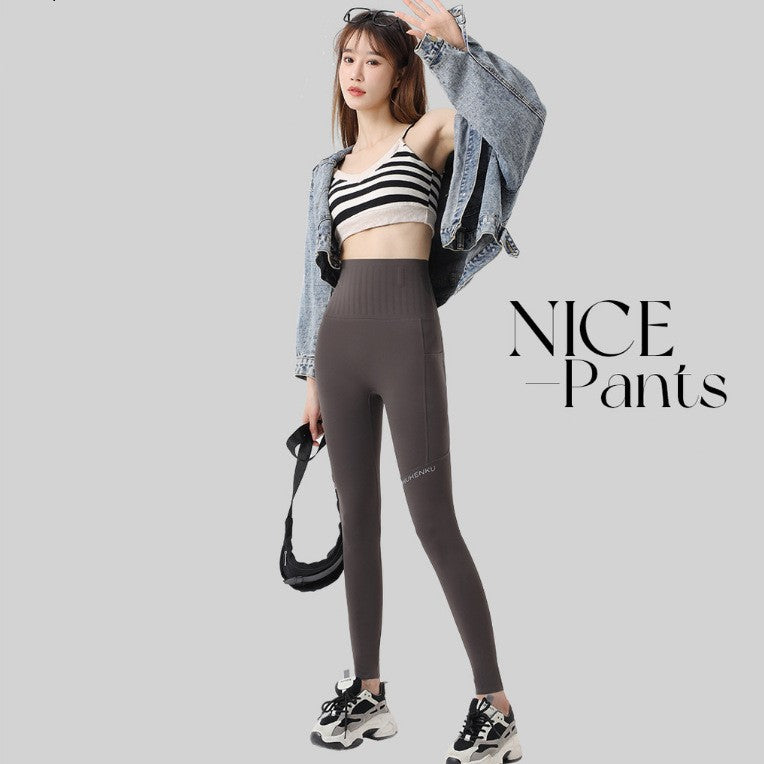 Pocket Cropped Shark Pants Outer Wear Hip Raise Yoga Pants