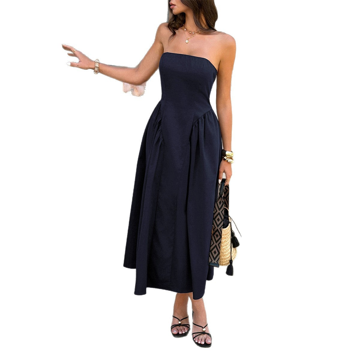 Women's Fitted-waist A-line Midi Dress