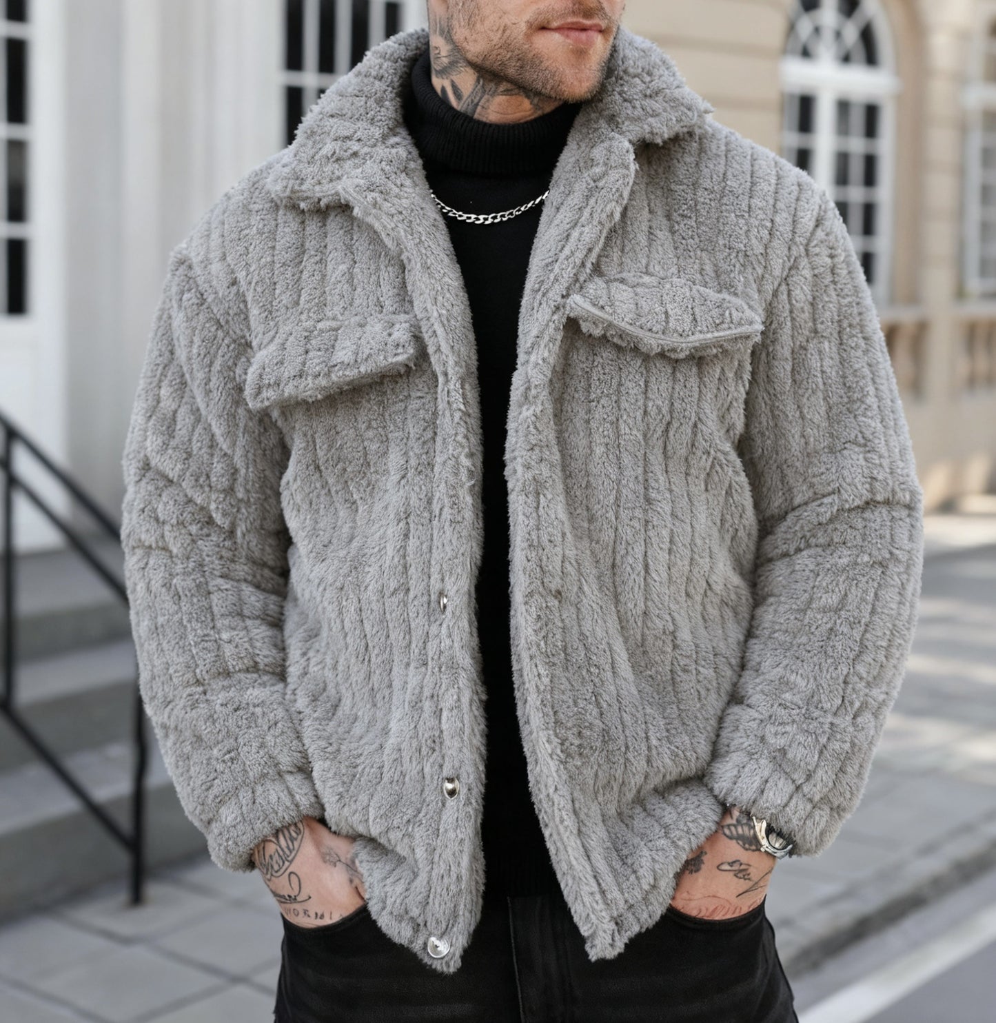 Comfortable-lined Casual Mens Jacket From Europe And The US