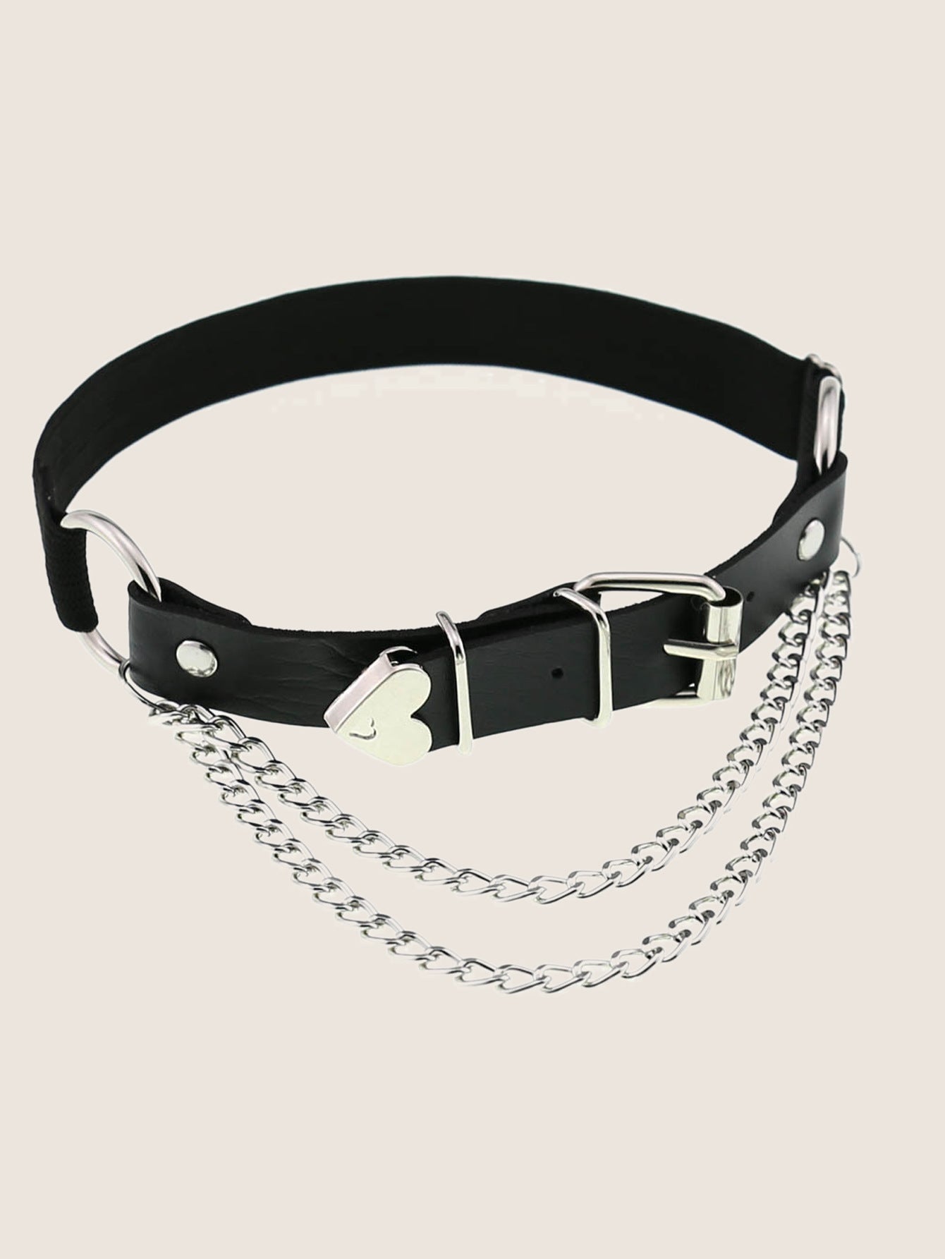 Sex Heart Chain Elastic Leather Irregular Garter Belt