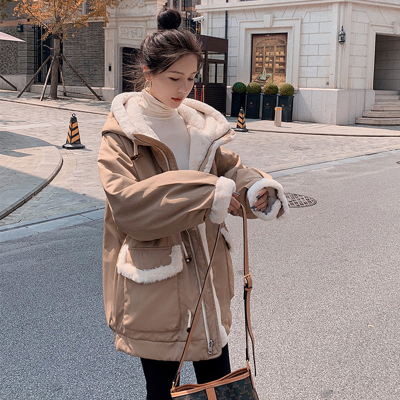 Loose Double-sided Padded Jacket Lamb Plush