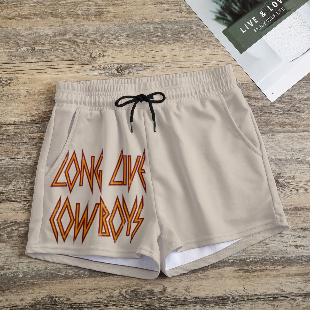 Casual Shorts With Printed Pockets On Both Sides