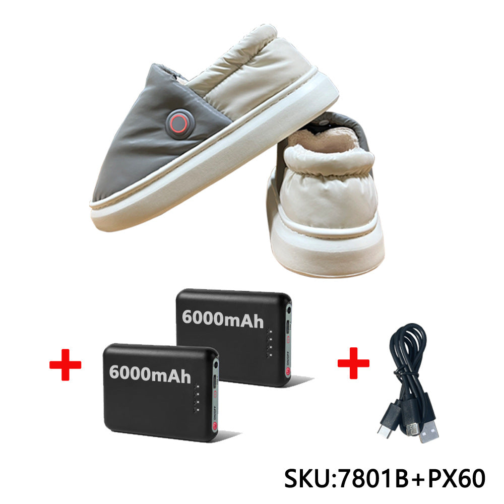 Long Endurance Battery Heating Cotton Shoes Warm Feet Heating Slippers