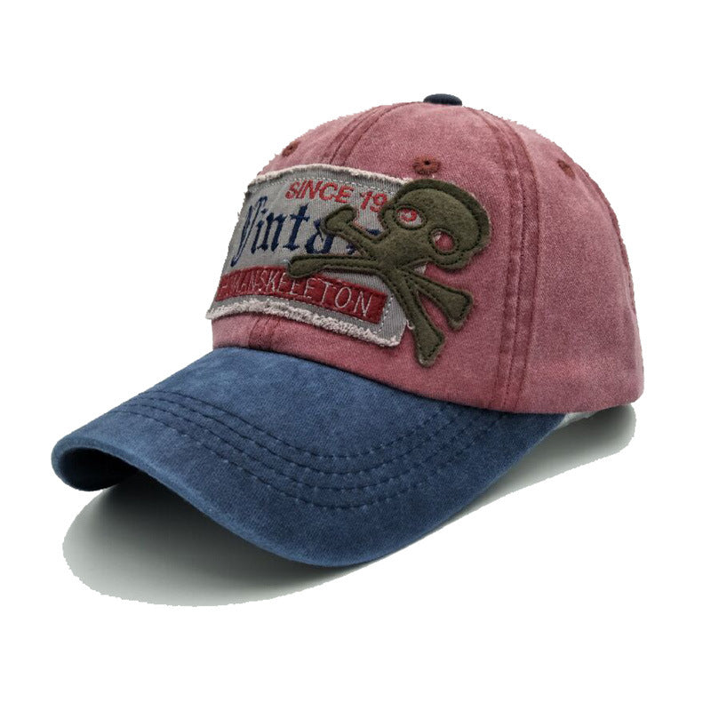 Embroidered Letter Skull Baseball Cap