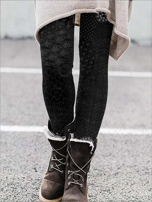 Fashion Brushed Printing Slim Trousers Versatile