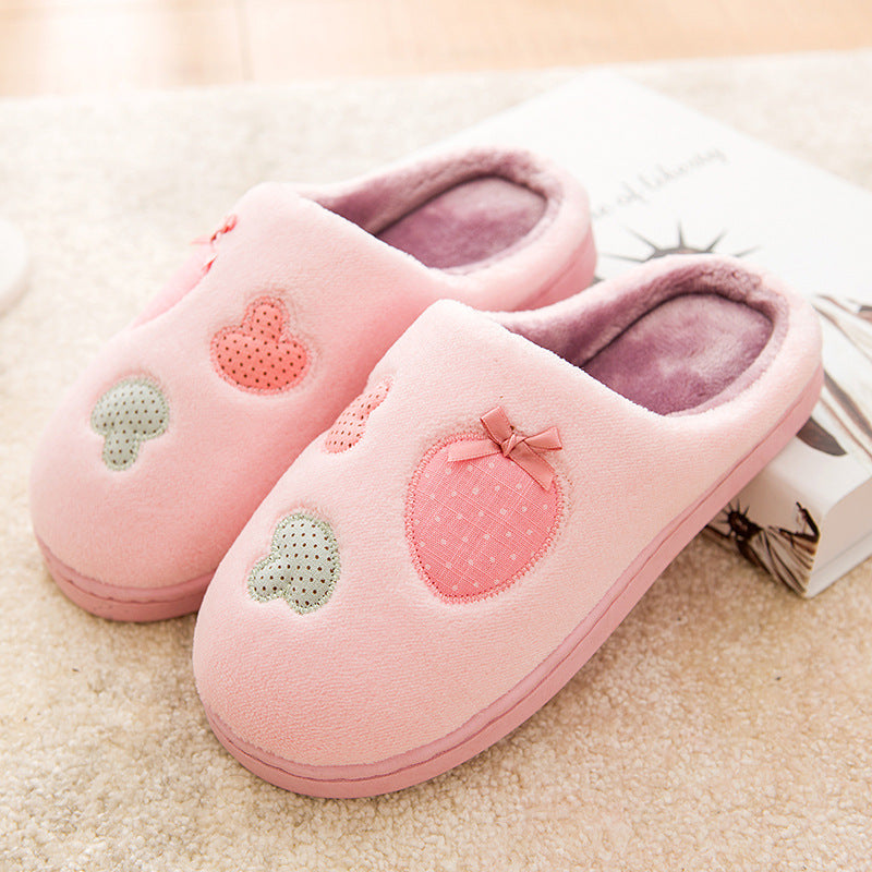 Non-slip home thick-soled cotton slippers