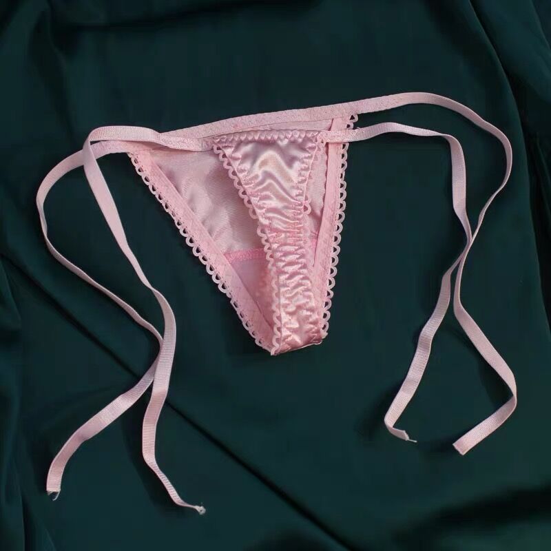Women's Transparent Low Waisted Lace Up Thong