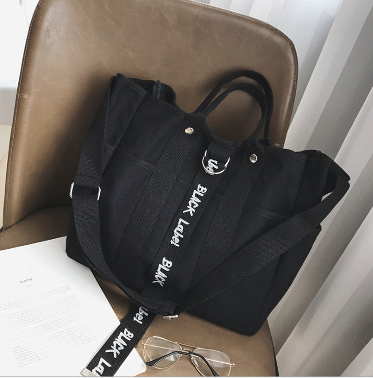 Letter print tote