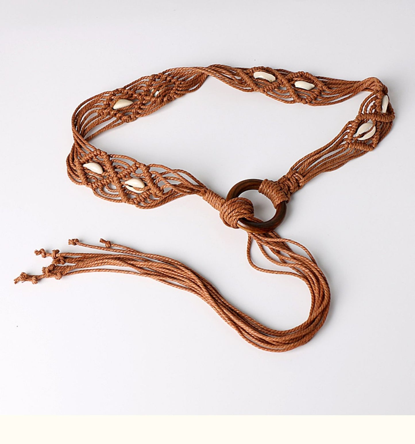 Ethnic Style Woven Wide Belt Women's Dress Casual All-match Decorative Tassels Rope Waist Chain Bohemian Accessories