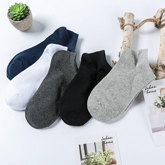 Solid color low socks