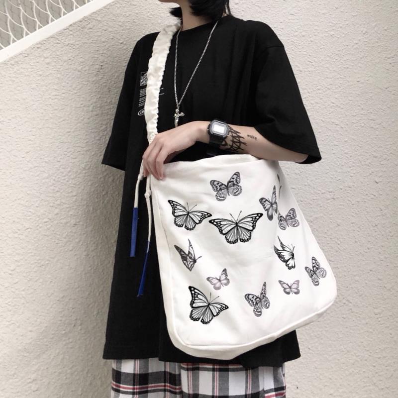 Women's butterfly shoulder canvas bag