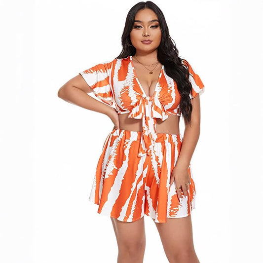 Plus-size Beach Two Piece Dress Set