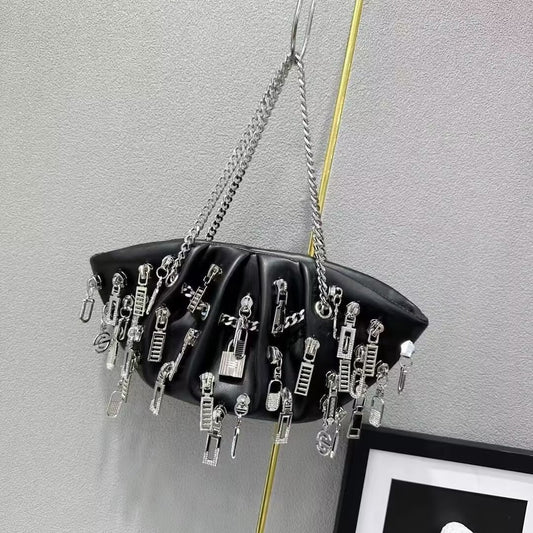 Niche Chain Cloud Shoulder Crossbody Metal Handbag