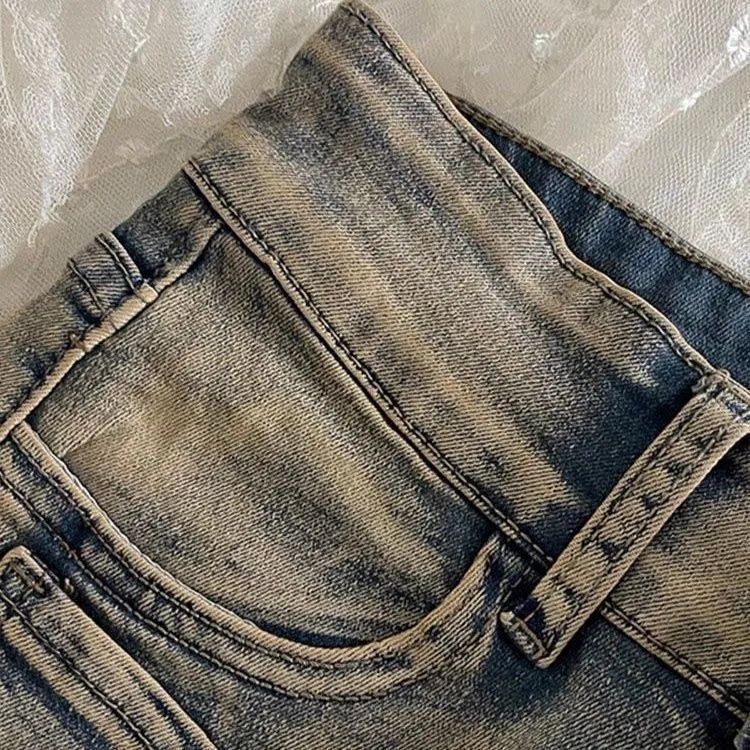 Retro American-Style High-Waisted Denim Hot Shorts For Women