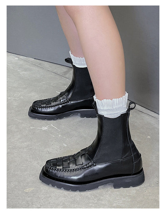 Mid-tube Japanese Miyake Style Autumn Pile Socks