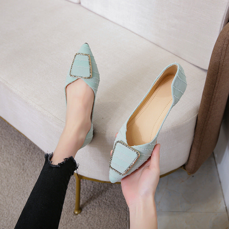 Women's Pointed Toe Flat Shallow Mouth Shoes With Soft Sole