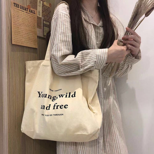 Vintage English Letter Canvas Bag