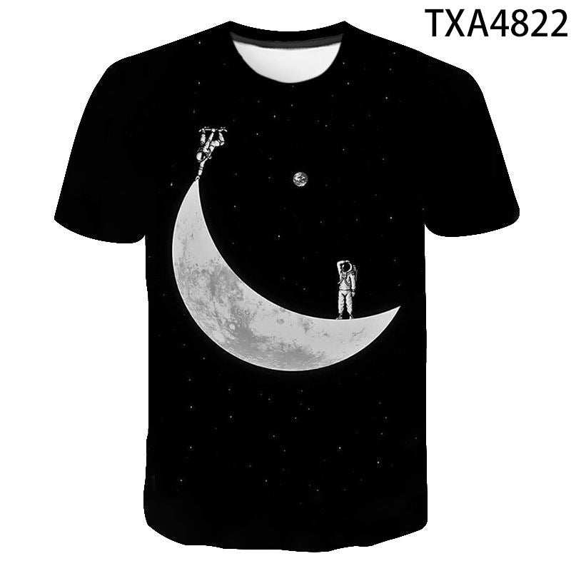 Summer Fashion Astronaut Starry Sky 3D Digital Print T-Shirt