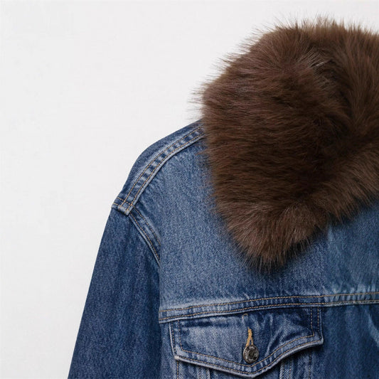 Women's Casual Loose Stylish Design Long Sleeve Denim Jacket