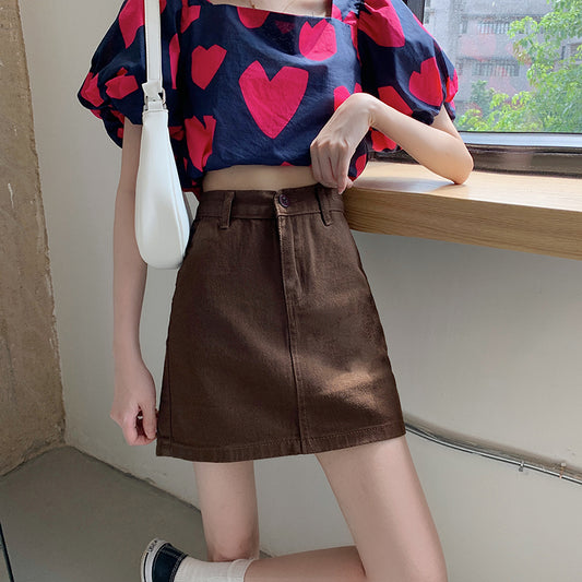 A-line Hip Skirt For Students Covering The Hips