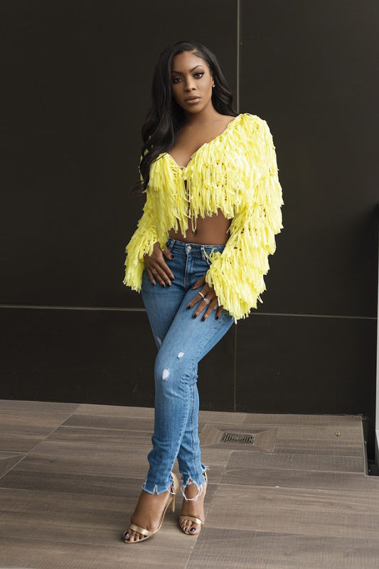 Fashionable Handmade Fringed Cardigan Sweater Coat