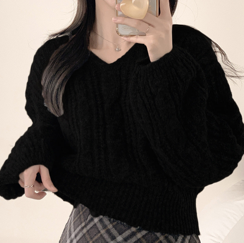Korean-style Twist Long-sleeved Sweater Winter