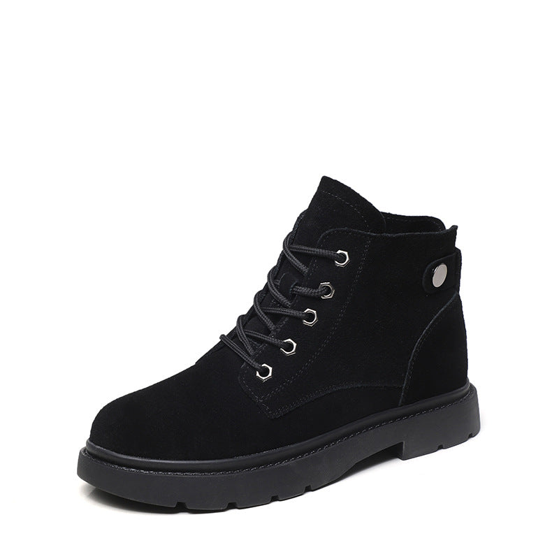 British Style Leather Thick Sole Increases In Height
