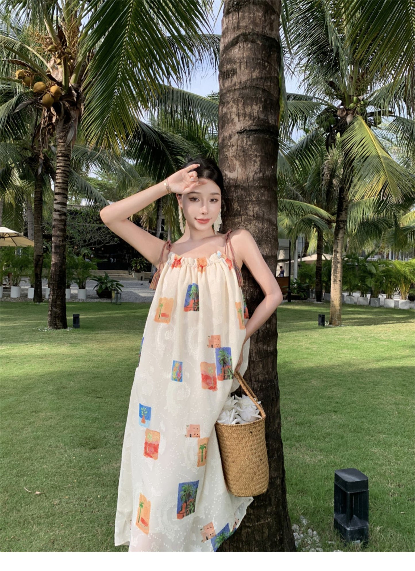Beach Vacation Flower Strap Dress Girl