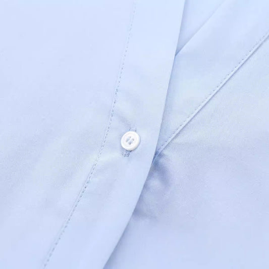 Women's Loose Solid Color Casual Poplin Shirt