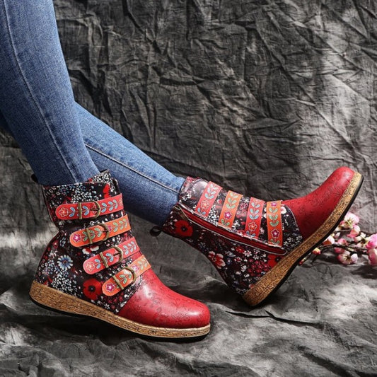 Women's Embroidered Ethnic Boho Flat Boots
