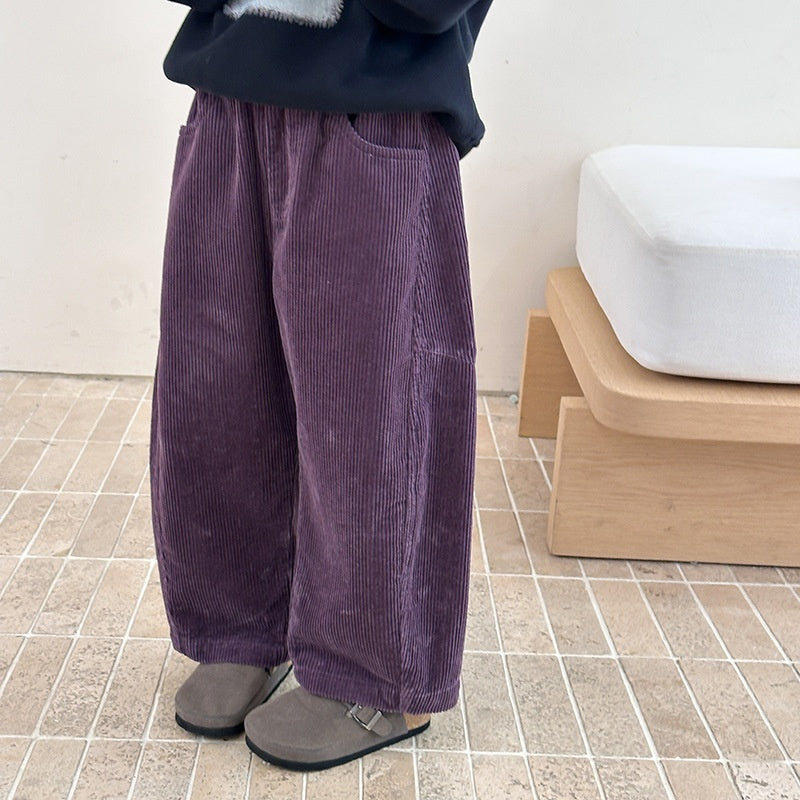 Emobeibei Kids Loose CasualAll-Cotton Pants